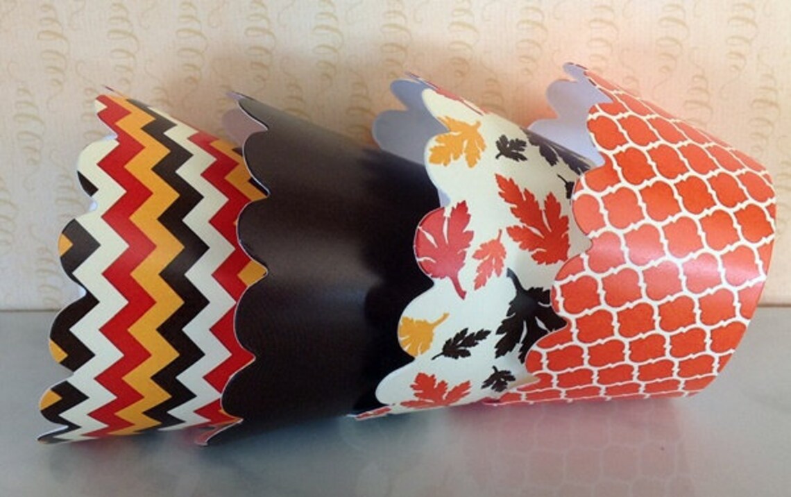 12 Fall Cupcake Wrappers Thanksgiving Turkey Harvest Etsy