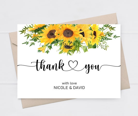 Sunflowers Thank You | Greeting Card Sunflowers Thank You | Greeting Card