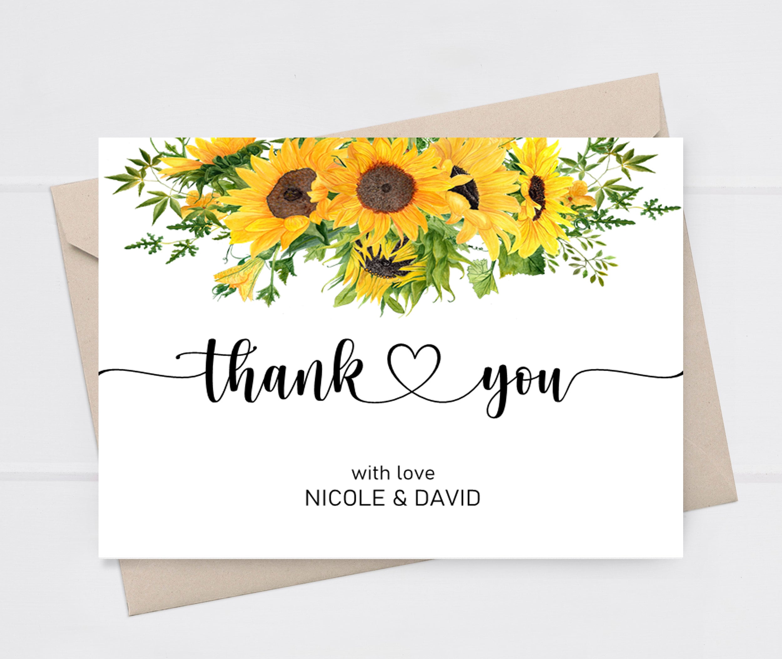 Sunflowers Thank You | Greeting Card Sunflowers Thank You | Greeting Card