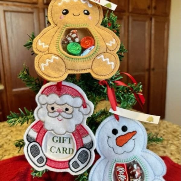 Holiday Treat Bags | Snowman Treat Bag | Santa Treat Bag | Gingerbread Treat Bag | Peekaboo Holiday Treat Bag