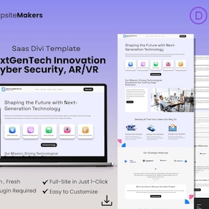NextGenTech Innovation Divi Template Cyber Security, AR/VR Divi theme layout , WordPress Website Template