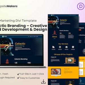 Galactic Branding Divi Layout Creative Brand Development & Design Divi Template