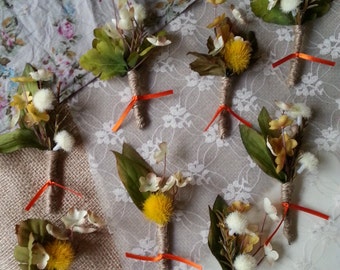 Yellow and Cream Billy Ball Boutonnieres