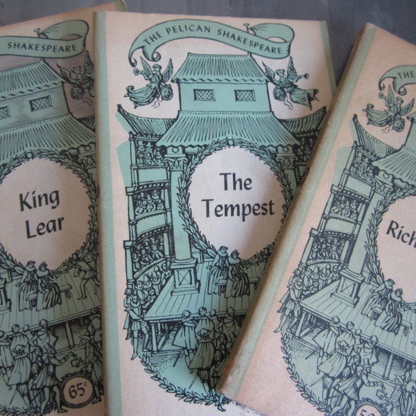 Vintage Classic Books by The Pelican Shakespeare Set of 3 1960s