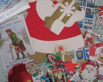 Vintage Christmas Ephemera Scrap Pack Christmas Seals Included