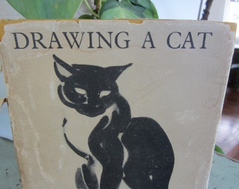 Antique 1940 Book Drawing A Cat by Clare Turlay Newberry