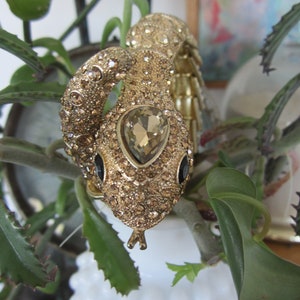 Vintage Snake Bracelet with Rhinestone Embellishments
