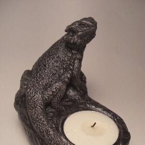 Bearded Dragon Candle Holder Pewter finish