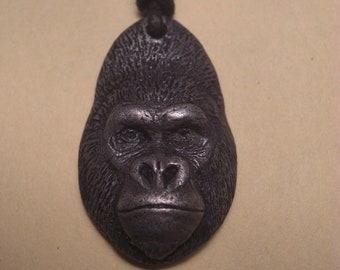 Gorilla reversible antique illustration pendant