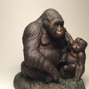 Mountain gorilla mother and baby