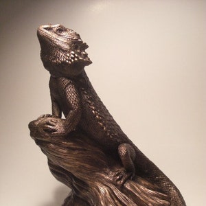 Bearded Dragon Sculpture "Watching Over"  Large