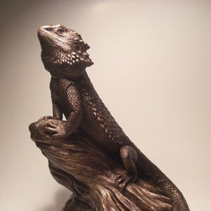 Bearded Dragon Sculpture "Watching Over"  Large outdoor safe version