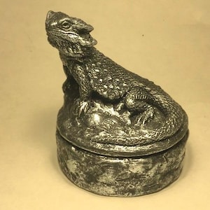 Bearded Dragon Mini Box pewter finish