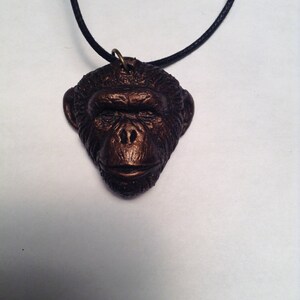 Knuckles Chimpanzee pendant necklace  bronze finish version
