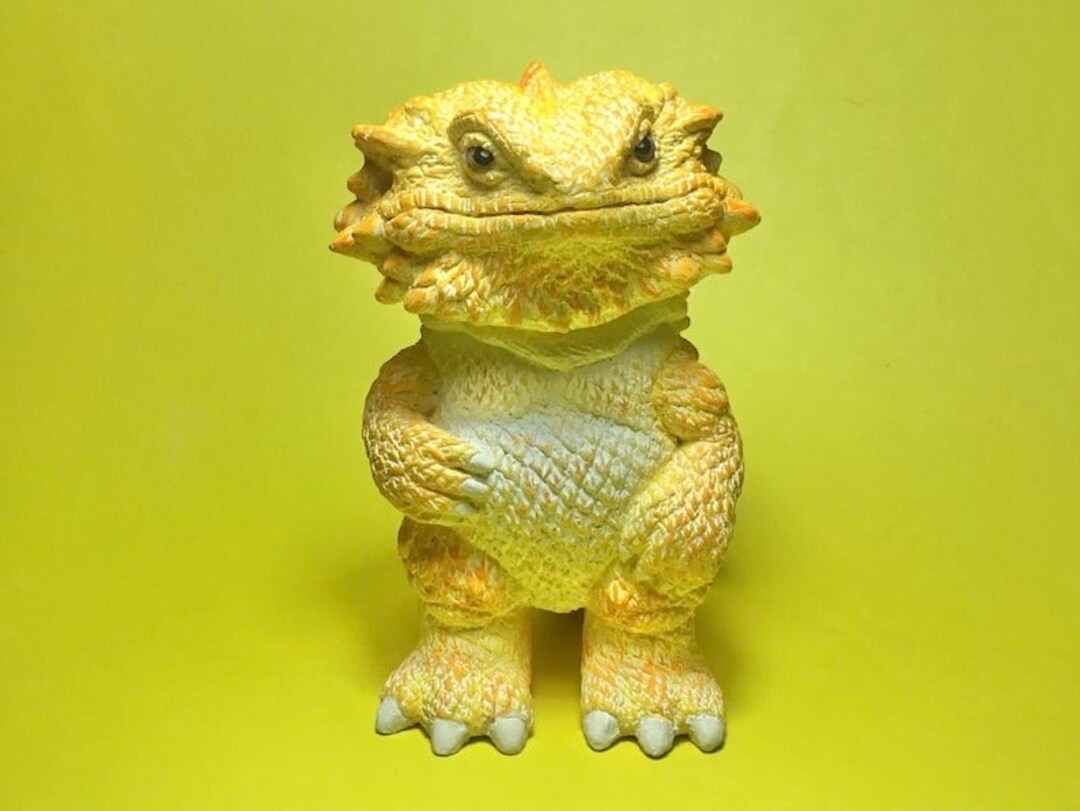 Bardzilla Beardzilla Bearded Dragon Kaiju Figure Sculpture Yellow Orange - Etsy