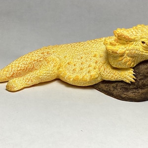 Sleepy Bearded Dragon Cutie figurine yellow orange finish