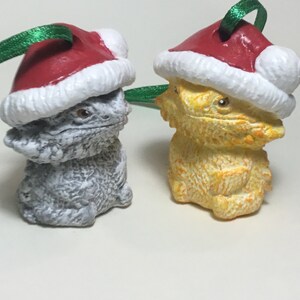 New Bearded Dragon Christmas ornament Small baby 2 pack lot!