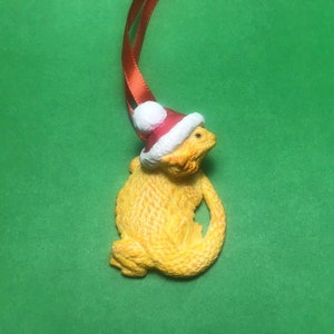 New Bearded dragon Christmas Ornament Beardie yellow