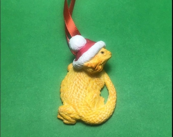 New Bearded dragon Christmas Ornament Beardie yellow