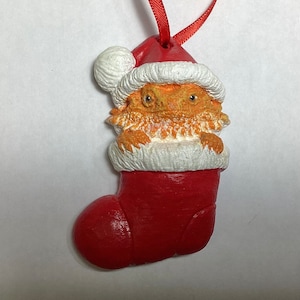Bearded Dragon Christmas ornament NEW in stocking Orange