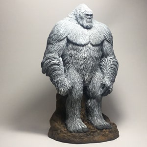 Bigfoot Sasquatch Yeti sculpture new statue large white  finish