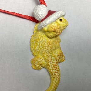 Bearded Dragon Christmas ornament small yellow/orange