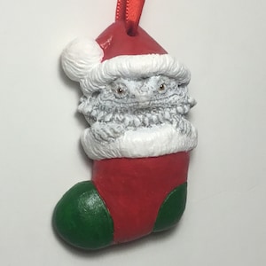 Bearded Dragon Christmas ornament NEW in stocking white