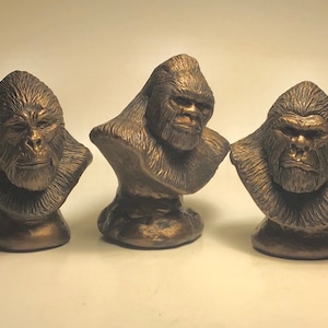 Bigfoot Sasquatch mini busts lot of three bronze finish LAST CHANCE SELLING my molds see details