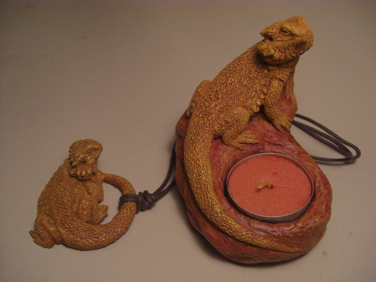 Bearded Dragon Candle Holder and Necklace COMBO SPECIAL Etsy