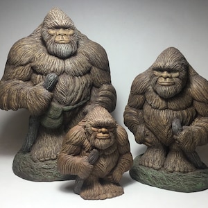 Bigfoot Sasquatch Forest Guardian   3 sculpture figure lot
