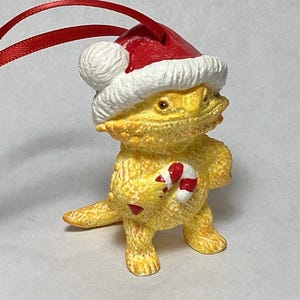New Bearded Dragon Christmas ornament candy cane cutie yellow