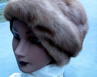 Brown mink hat