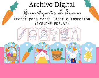 Archivo digital Guía de Pascua - Vector para corte láser e impresión