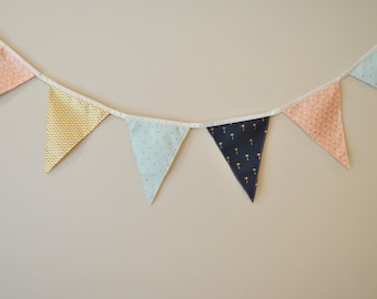 Blush, Cream, Aqua and Navy Banner