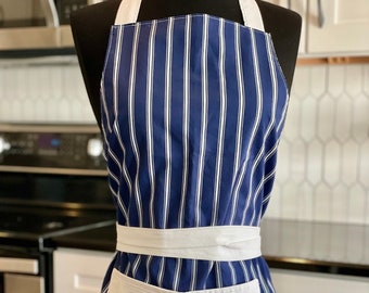 Blue and White Stripes Apron