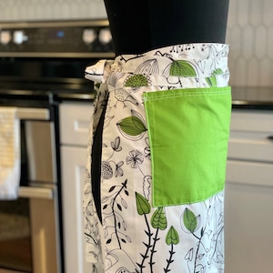 Black White and Green Bistro Apron