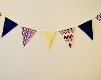 Navy and Coral Banner