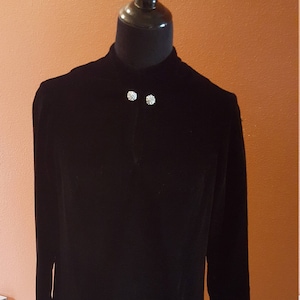 Glamorous Vintage Black Long Sleeve Velvet Dress