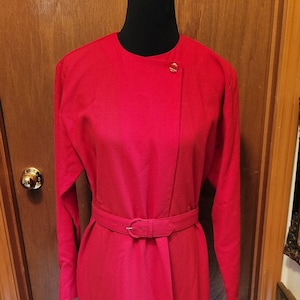 Red Wool Long Sleeve Dress by Alcott & Andrews