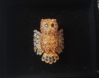 Owl Statement Ring - Veelkleurige Sapphire en Sterling 925