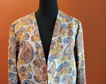 Vintage \u2018Tradition Country Collection\u2019 Purple Paisley Blazer Size 16
