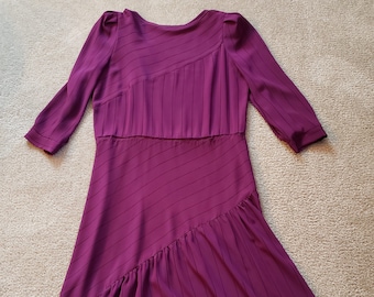Paars/Aubergine Pure Vintage Jurk met Riem