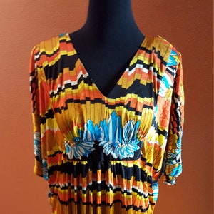 Vintage Multicolor V-Neck Sundress, Size large