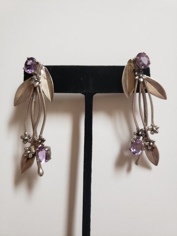 Vintage Sterling & Purple William Morris Style Dro