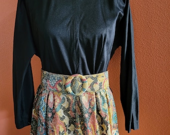 Zwart & Goud Batwing Lame Maxi Jurk + Riem van Lounge Craft, Maat Small-Medium
