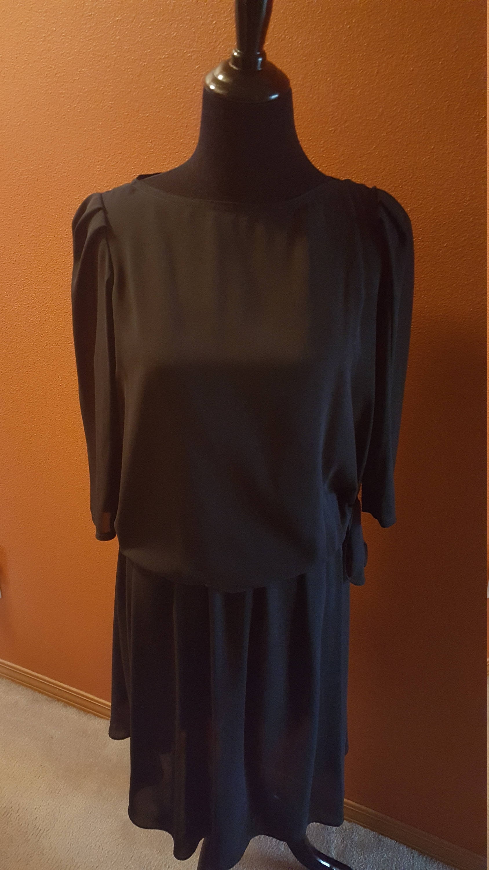 Beutiful Vintage Black Chiffon Layered Dress, US Size 6 - Etsy Ireland