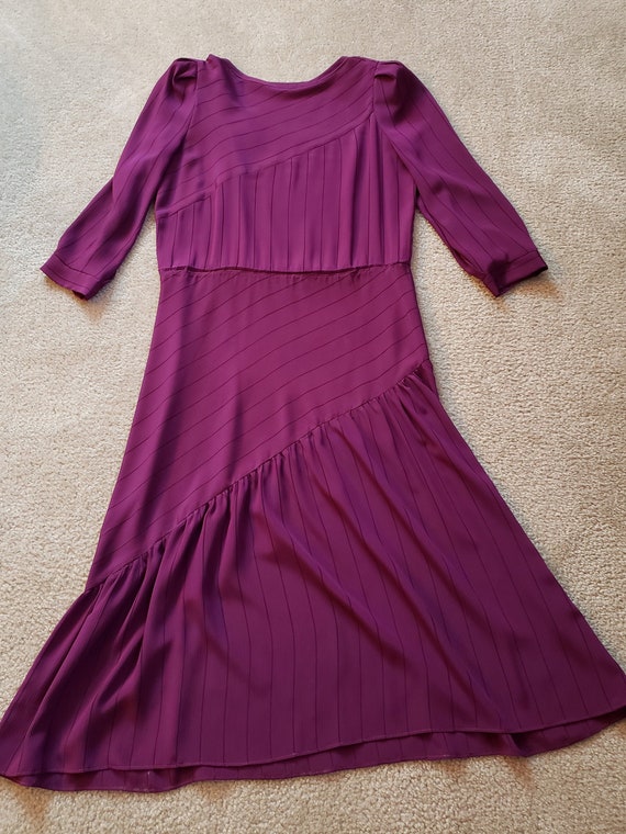 Purple/Eggplant Sheer Vintage Dress with Belt