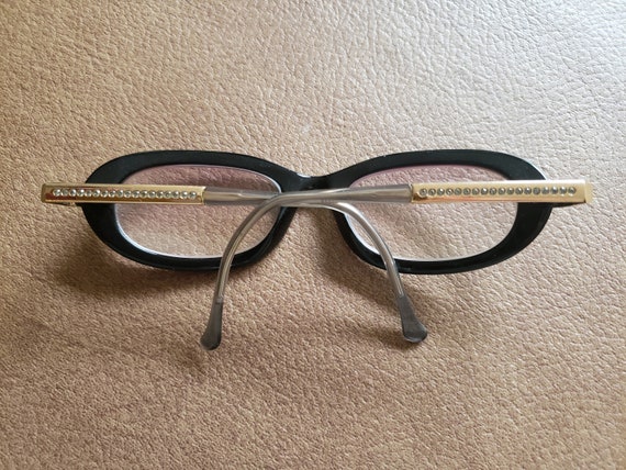 Vintage Daniel Swarovski Prescription Glasses: Bl… - image 1