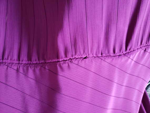 Purple/Eggplant Sheer Vintage Dress with Belt - image 9