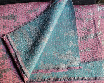 Turquoise, Roze & Zilver Honingraat Stof van Mood